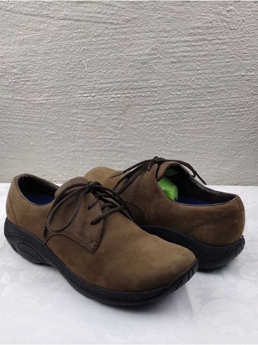 Merrell Jungle Chocolate Brown Suede Leather Upper Round Toe Lace Up Oxford Shoe